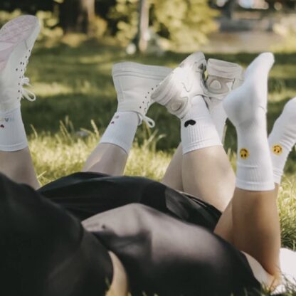 Eulenschnitt Socken "Be happy" – Bild 4