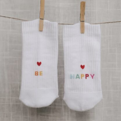 Eulenschnitt Socken "Be happy" – Bild 2